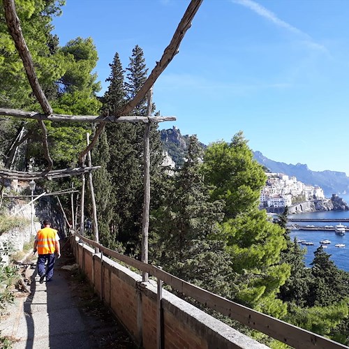 Ad Amalfi al via i lavori per riaprire la passeggiata panoramica Longfellow