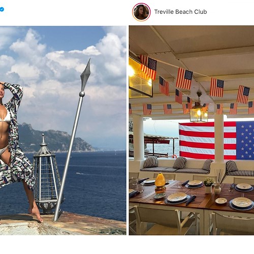 Alyssa Arce torna a Positano. Ospite di Villa Tre Ville ha visitato alcuni tra i luoghi più belli della Costa d'Amalfi /foto Instagram