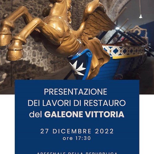 Amalfi, 27 dicembre la presentazione restauro del galeone in legno “Vittoria”