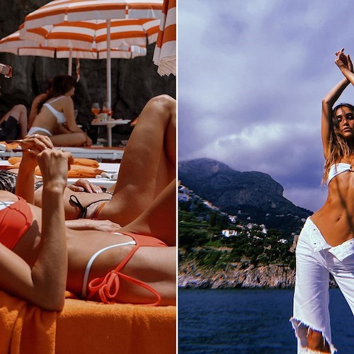 Anna Herrin felice a Positano: «l'estate italiana è iniziata»