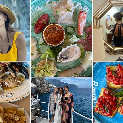 Benedetta Parodi, dopo Amalfi e Capri saluta la Divina con foto ricordo da Positano /foto