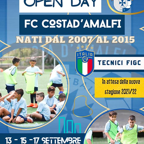 Calcio: un Open Day targato FC Costa d'Amalfi per i nati dal 2007 al 2015 