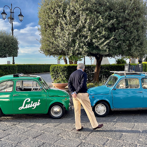 Dalla Germania all'Italia: il viaggio on the road della Fiat 500 "Luigi" fa tappa anche in Costa d'Amalfi 