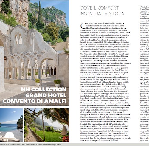  «Dove il comfort incontra la storia», l’NH Grand Hotel Convento di Amalfi sul magazine “I Borghi più belli d'Italia”