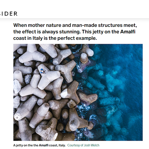 I frangiflutti della scogliera di Amalfi tra le “55 foto più belle dall’alto” secondo Insider