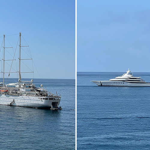 In Costa d'Amalfi ecco "Madsummer" e "Wind Surf": due giganti nelle acque di Minori e di Amalfi / FOTO