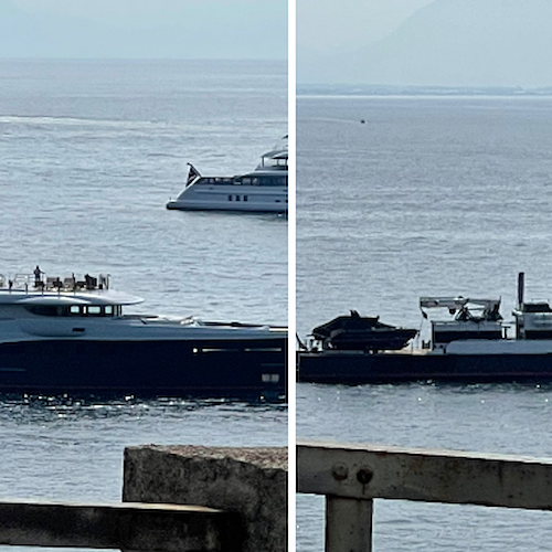 In Costa d'Amalfi il superyacht Gene Machine con la sua nave appoggio Gene Chaser / FOTO 