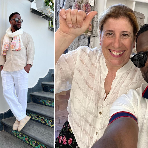 Kevin Hart si rilassa a Positano, per l'attore di Scary Movie e Jumanji shopping da Casa Mastro / FOTO 