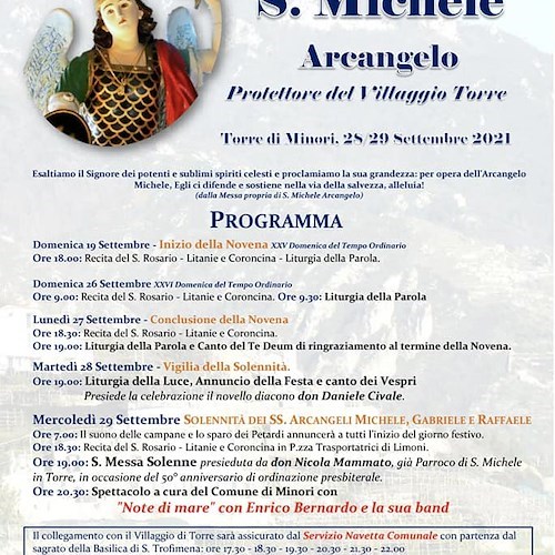 Minori, villaggio di Torre in festa per San Michele Arcangelo / PROGRAMMA