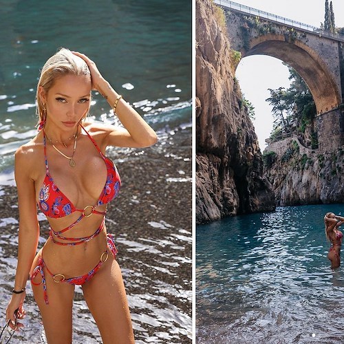 Ola Wanserska, la modella polacca promuove la Costiera Amalfitana in tutta la sua bellezza /Foto