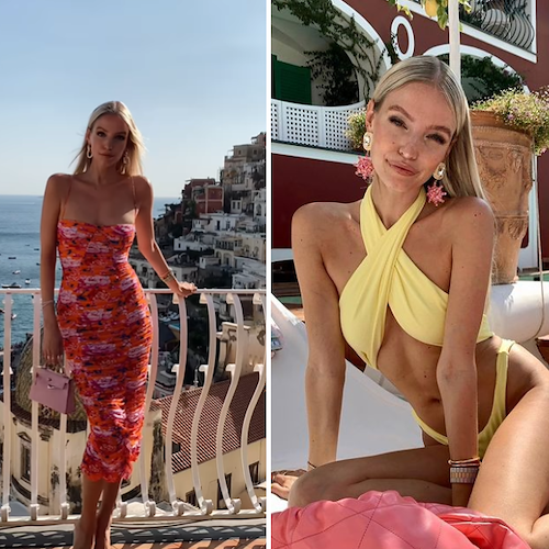 Per il terzo anno di fila la modella tedesca Leonie Hanne festeggia il compleanno a Positano 