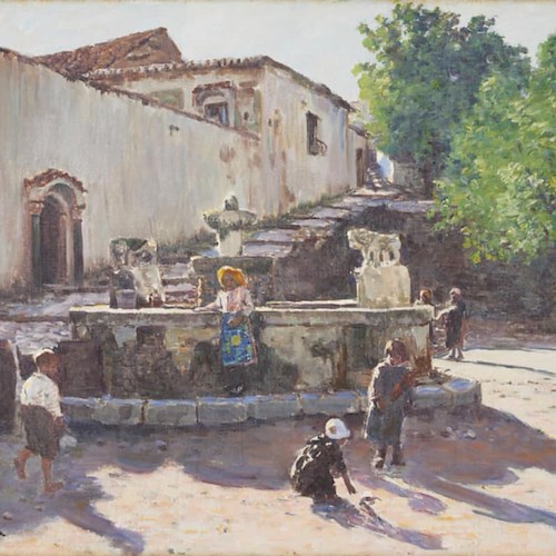 Piazza Fontana Moresca di Ravello nei disegni dei pittori del Novecento