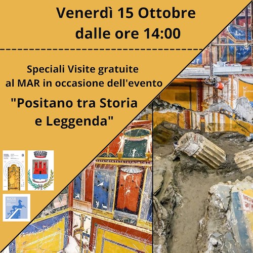 Positano, 15 ottobre apertura straordinaria Museo Archeologico Romano