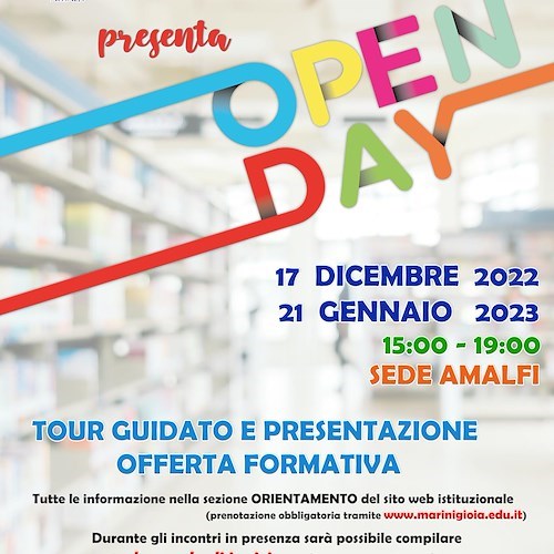 Sabato 21 gennaio l'Open Day dell'Istituto "Marini-Gioia" di Amalfi 