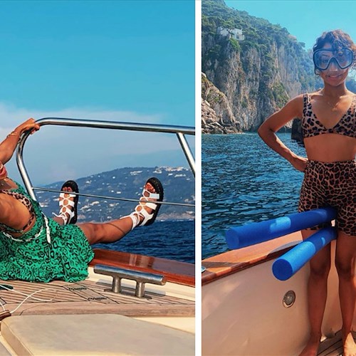 Scatti buffi in Costa d’Amalfi per l’attrice e youtuber Liza Koshy