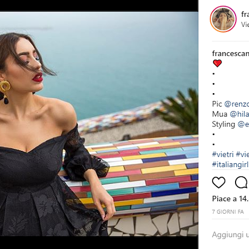 Shooting a Vietri sul Mare per Francesca Monte, ex talent di The Voice e X-Factor