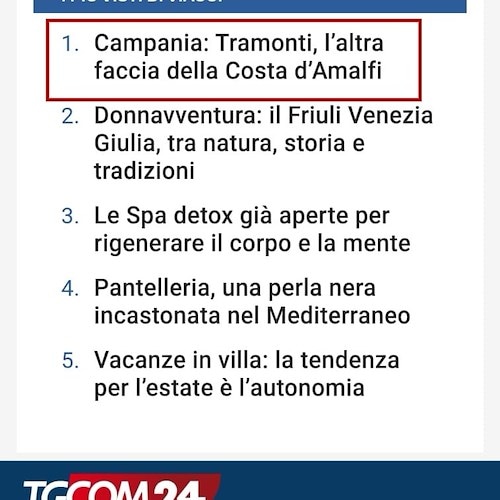 «Totò amava guardare la vallata da Torre Orsini»: l’articolo di TgCom24 su Tramonti è tra i più visti della rubrica “Viaggi” 